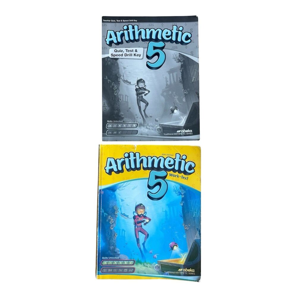 Abeka Arithmetic 5 Worktext Student Workbook & Teacher Key Homeschool Lot